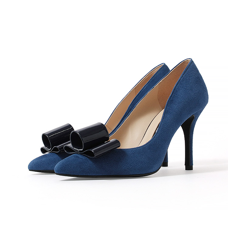 COMEX（コメックス） リボン付き パンプス 9cmヒール 日本製 本革