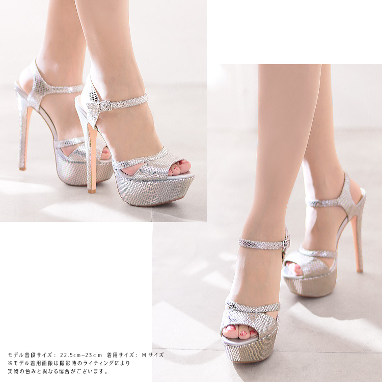 SALE サンダル アンクルストラップ オープントゥ ヒール15cm