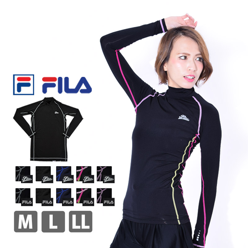 コンプレッション ウェア レディース FILA フィラ ランニングウェア インナー 長袖 ラッシュガード ヨガ 黒/紺 M/L/LL 445406  445406K ネコポス送料無料 :445406:Beach Angel - 通販 - Yahoo!ショッピング