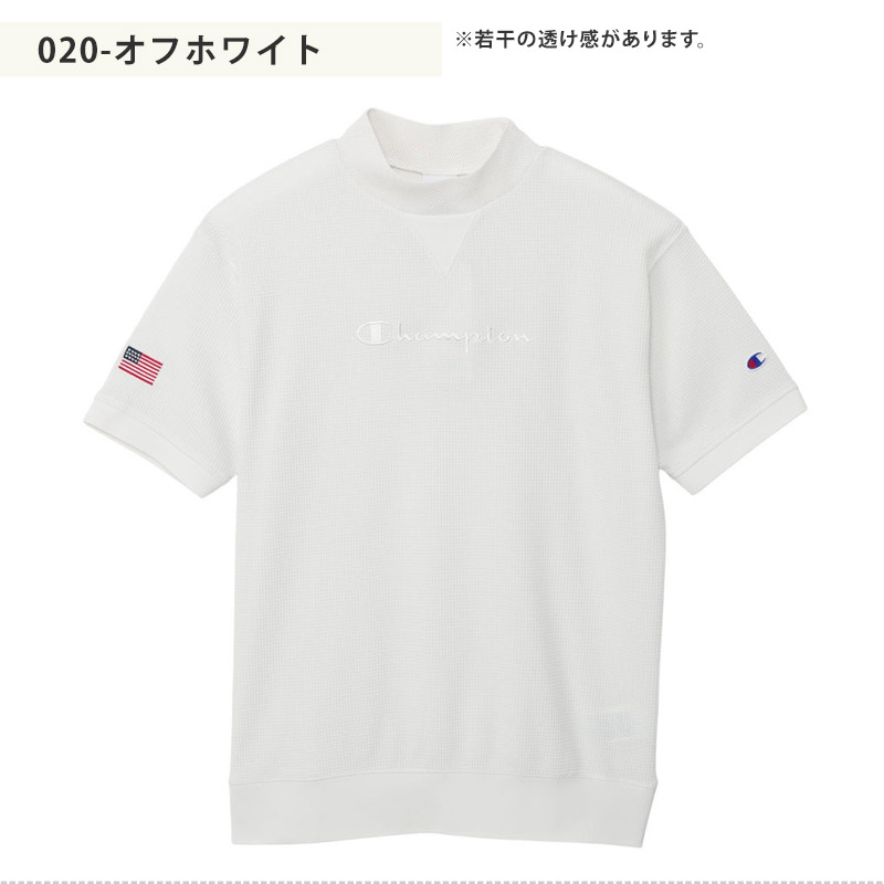 Champion モックネックシャツ Lサイズ ホワイト ゴルフウェア Champion GOLF［チャンピオンゴルフ］モックネックシャツ