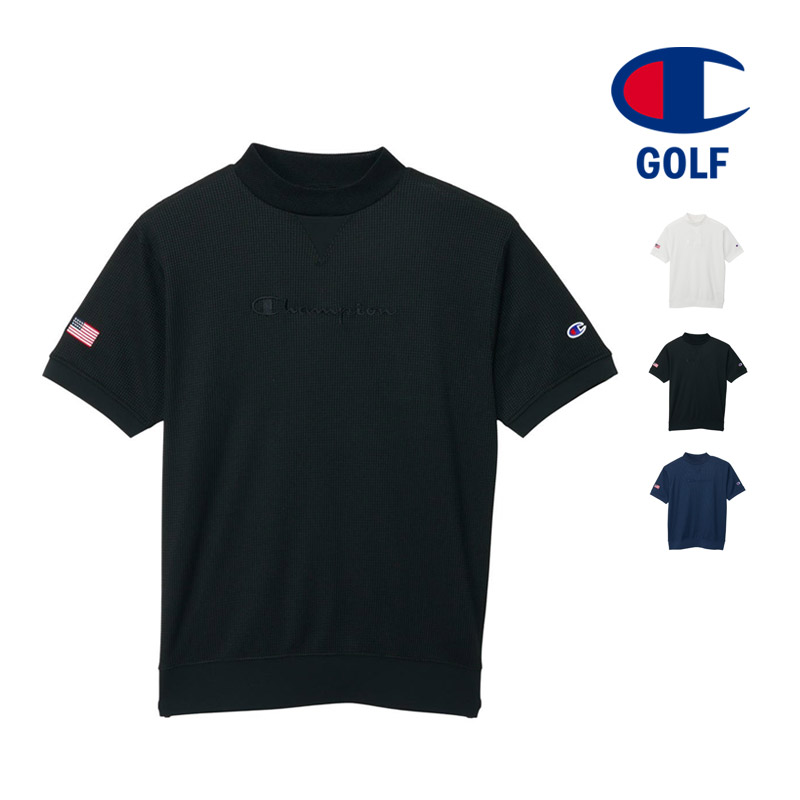 【美品】ビームスゴルフ モックネック シャツ 半袖 ネイビー メンズ L Champion 値下げ 送料無料 メンズ 半袖 モックネックシャツ GOLF