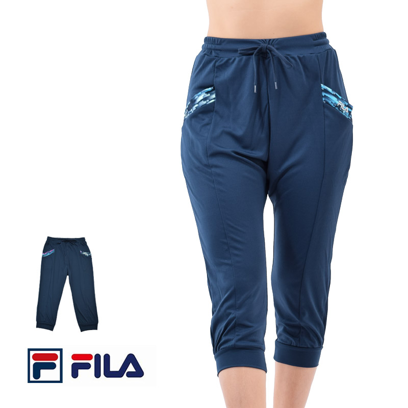 クロップドパンツ レディース 6分丈パンツ スポーツウェア FILA フィラ 体型カバー ジョガーパンツ ランニングウェア ボトム FL6462  ネコポス送料無料