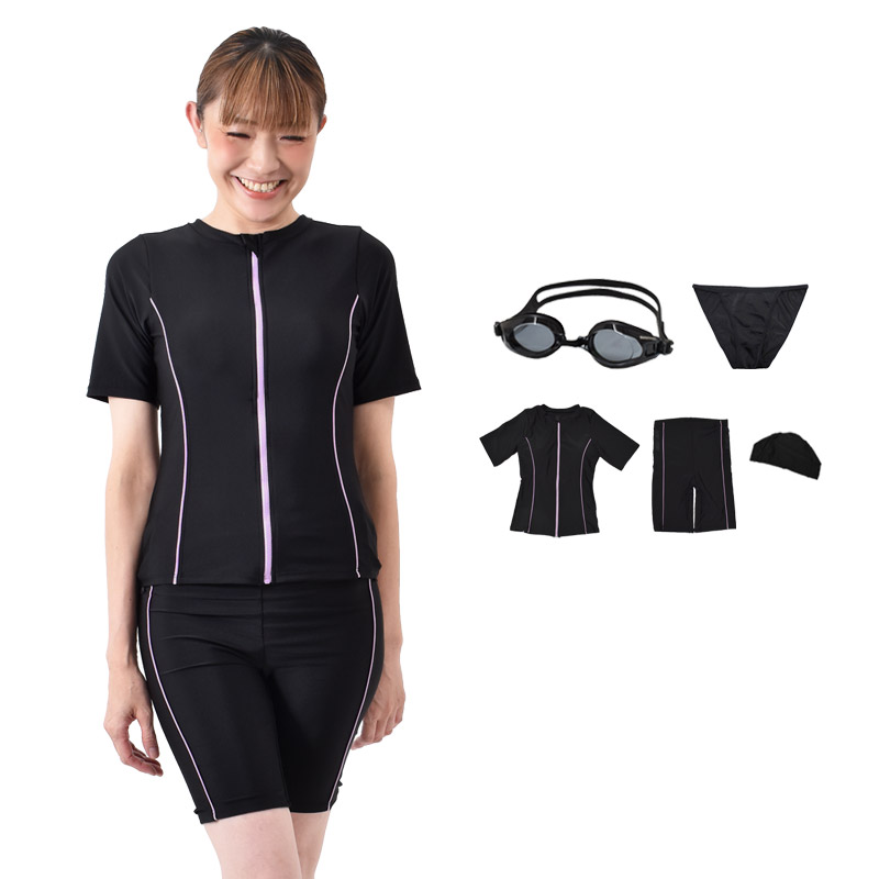 NSSU スポーツ用水着 黒/青 ロゴ入り 競泳水着 レディース（色：ブルー系）｜競泳水着｜水泳｜スポーツ