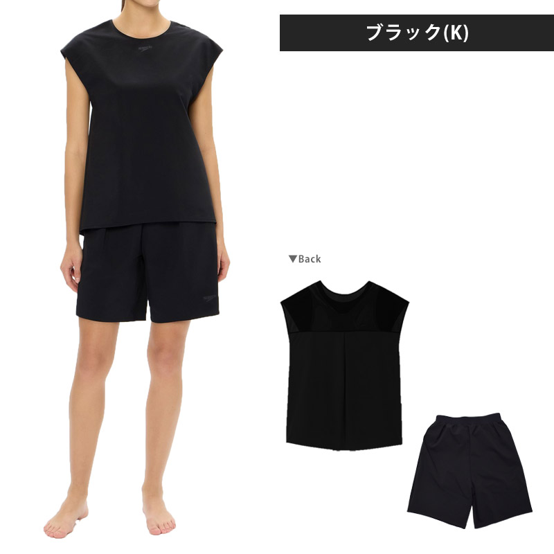 エアパエム レディース 水着 フィットネス水着 speedo スピード セパレート 体型カバー めくれ防止 水泳 パッド付き UVカット SFW22611 送料無料 返品交換不可_17