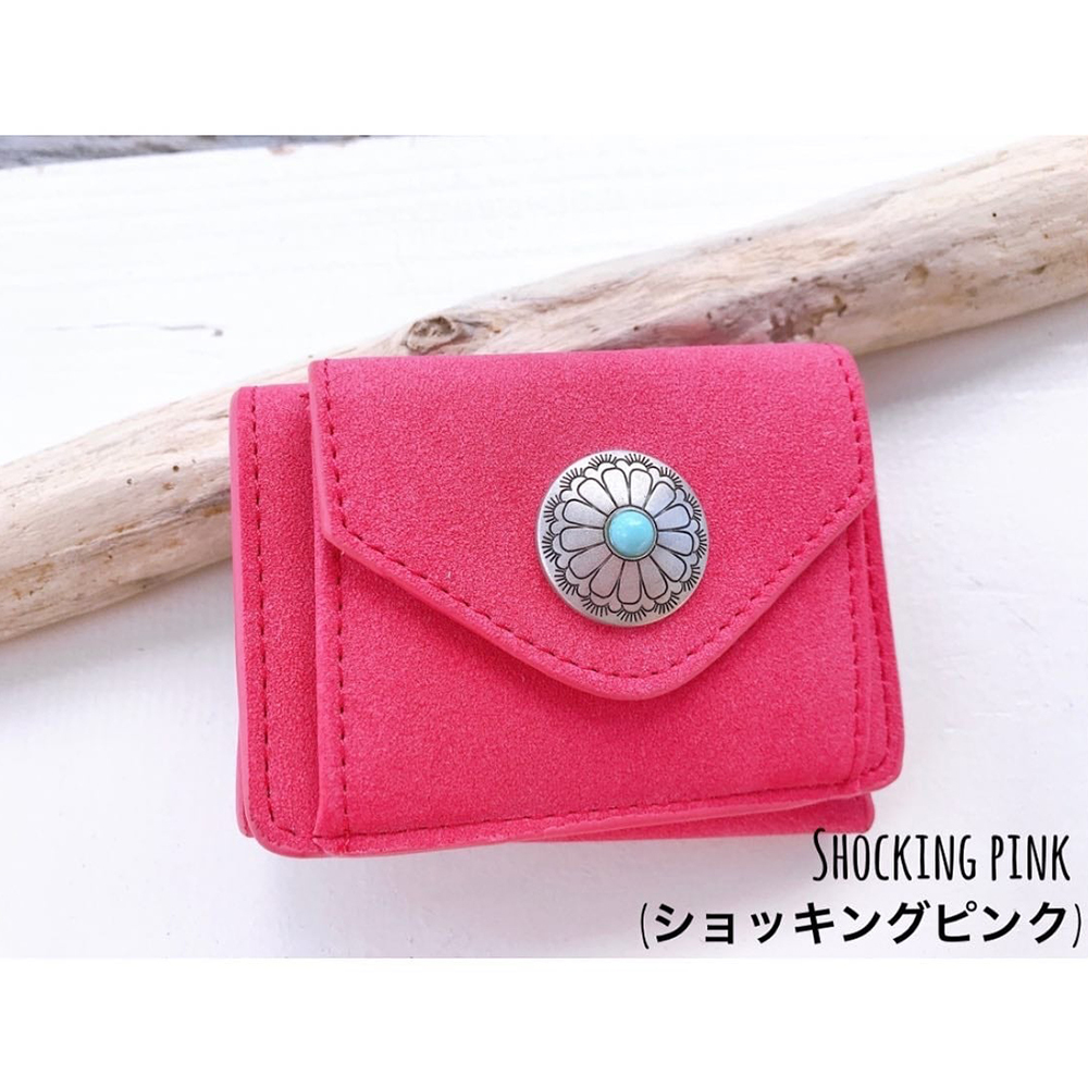 ミニ財布 ユニセックス 新作 通販 人気 財布 MINI WALLET 旅行 かわいい ギフト プレゼント 三つ折り 小銭入れ コンチョ付き ボヘミアン 160006｜beachdays｜07