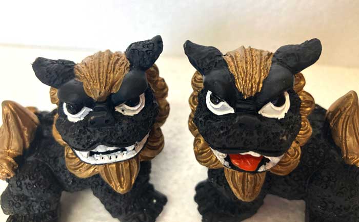 シーサー置物 藤シーサー 沖縄 金シーサー : okinawa マリンブルー