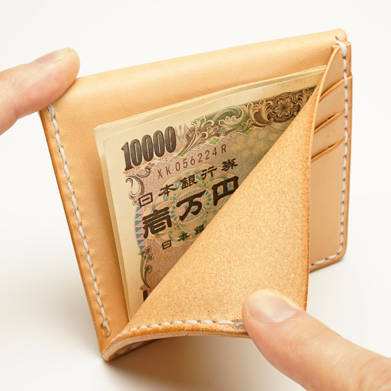 ミニマムウォレット ナチュラルレザー ミニ財布 手縫い FTウォレット ミニ財布 ミニウォレット コンパクトウォレット ミニマム
