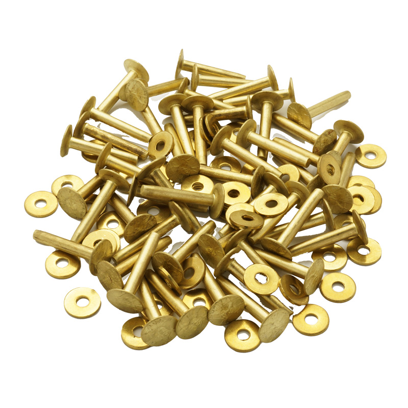 LA購入＊イエローページ＊アングラ＊純銅メタル＊真鍮ソリッドブラス 真鍮リベット（ブラスリベット）（Brass Rivet）#9×1インチ 50