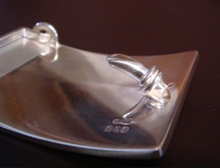 シルバーバックル 単品タタキタイプ 40mm巾 革ベルト シルバー950