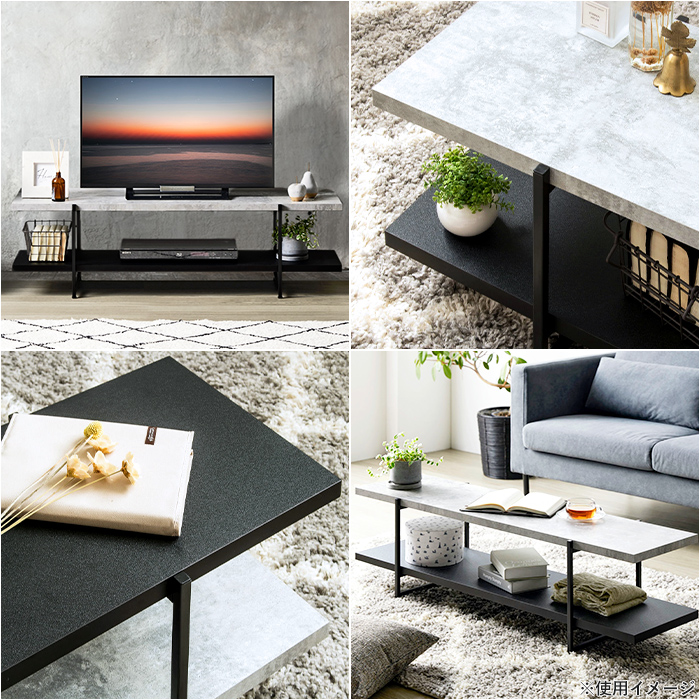 TVボード 120 ローボード テレビ台 42インチ 収納棚 ストーン調 IWT 