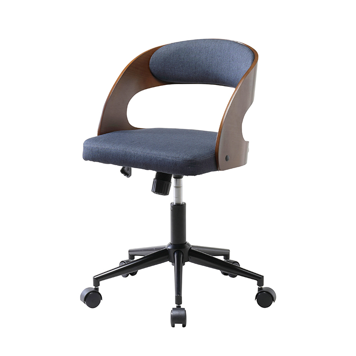 デスクチェア おしゃれ 木目 360度回転 オフィスチェア シンプル PCチェア キャスター付き 高さ調節 椅子 茶 ブラウン KOE-9675BR