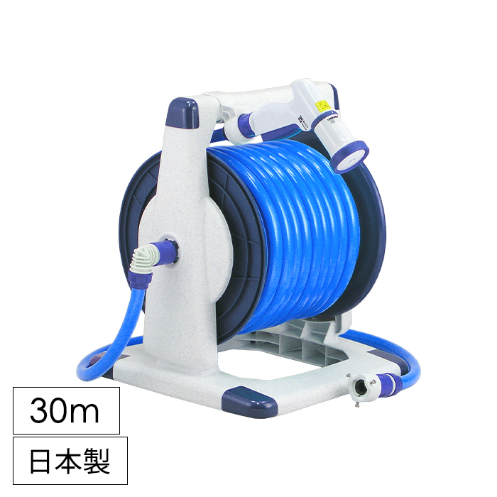 ホースリール 30m 散水ホース 水撒きホース 耐圧ホース 内径15mm ねじれ防止 ガーデニング 洗車 水撒き MHUKK-0186 ...