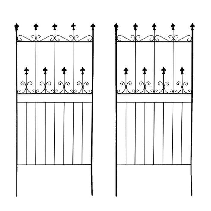 ガーデンフェンス フェンス 目隠し 庭 156cm ロータイプ 2枚組 ハンギンググリーン バラ 朝顔 黒 ブラック MSMIK 0042BK :MSMIK 0042BK:Mobilier