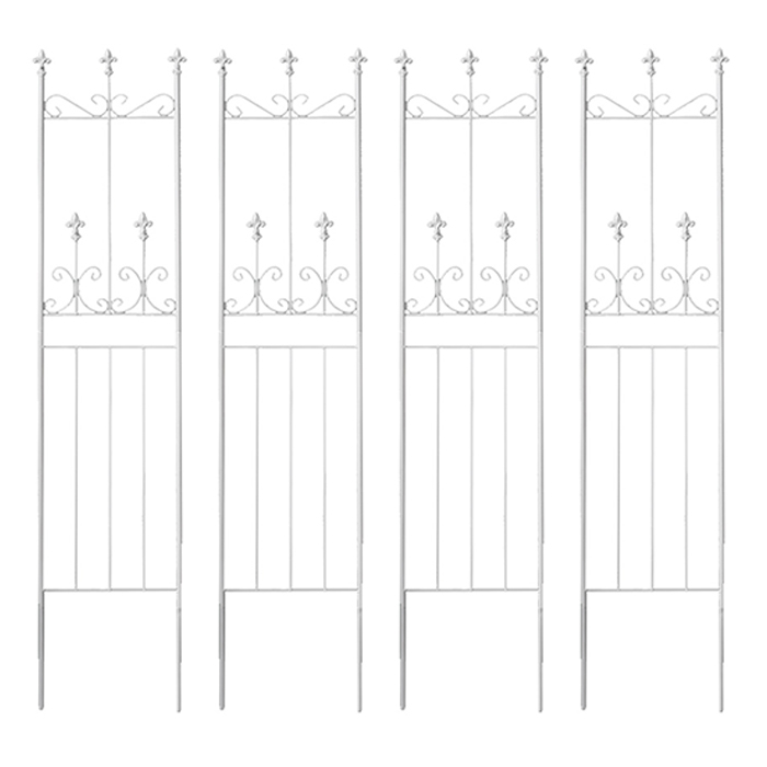 ガーデンフェンス フェンス 目隠し 庭 156cm ロータイプ スリム 4枚組 ハンギンググリーン バラ 朝顔 白 ホワイト MSMIK 0045WH :MSMIK 0045WH:Mobilier