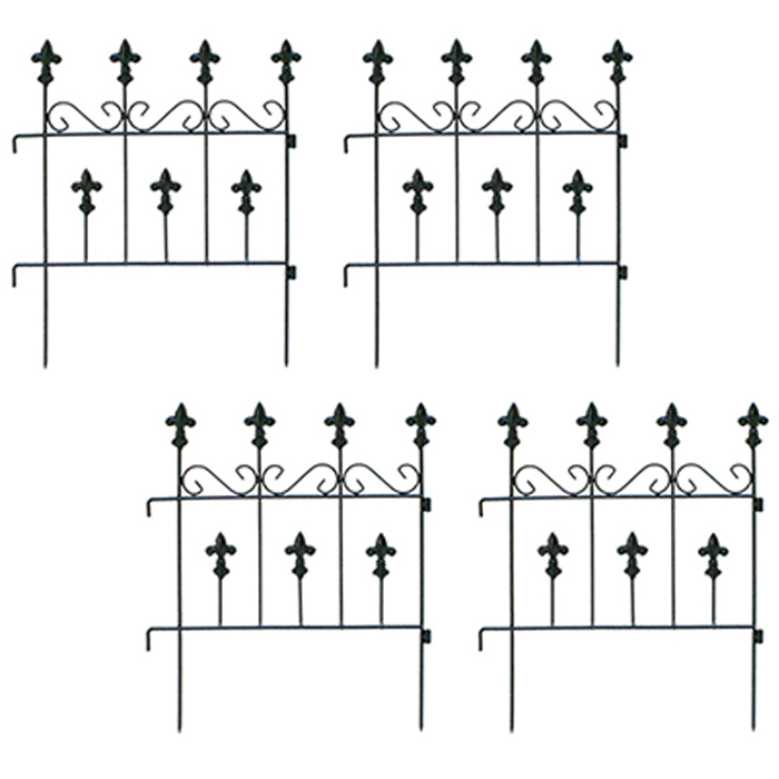 ガーデンフェンス フェンス 庭 目隠し 47.5cm スティック 低め 小型 4枚組 ハンギンググリーン 黒 ブラック MSMIK 0048BK :MSMIK 0048BK:Mobilier