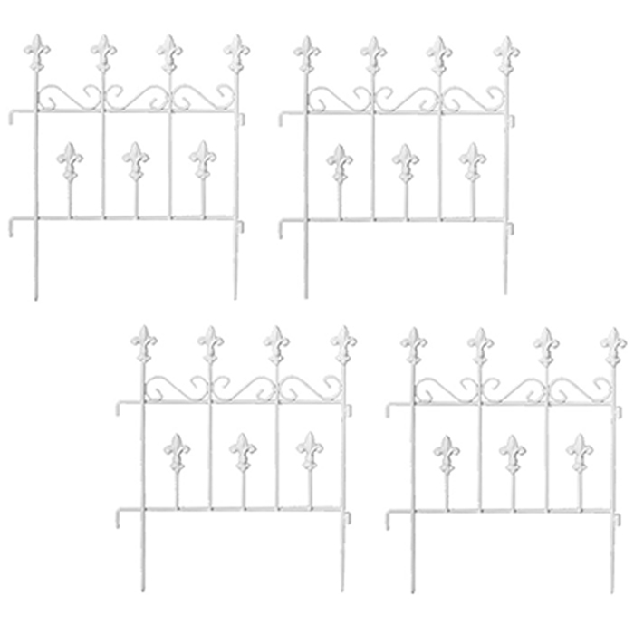 ガーデンフェンス フェンス 庭 目隠し 47.5cm スティック 低め 小型 4枚組 ハンギンググリーン 白 ホワイト MSMIK 0048WH :MSMIK 0048WH:Mobilier