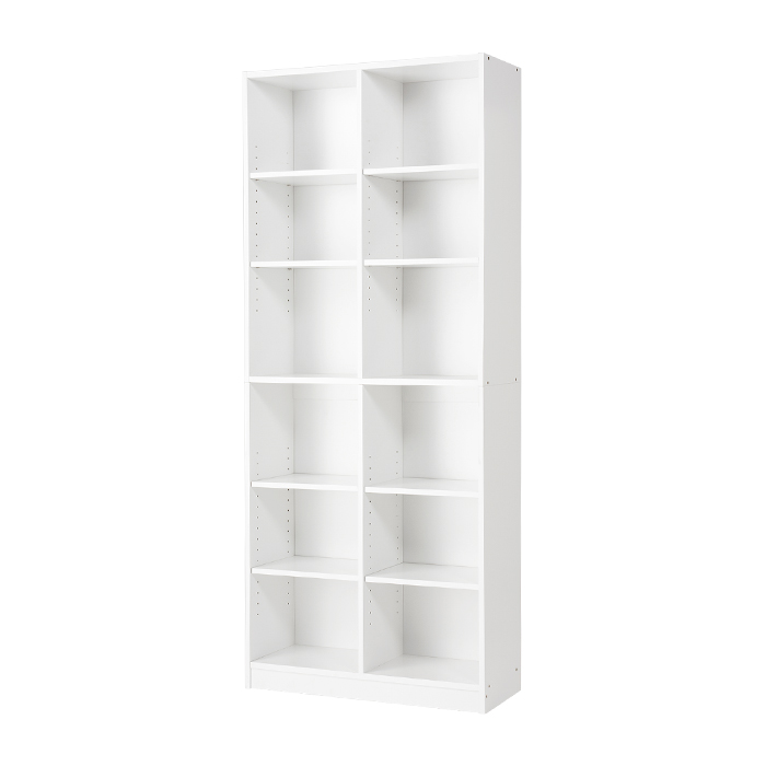 本棚 大容量 書棚 木製 2列 6段 幅75cm 高さ180cm カラーボックス