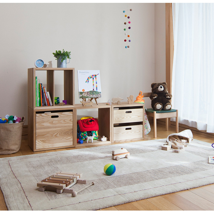 木製 無垢 家具 オープンラック リビング収納 棚 カラーボックス 北欧