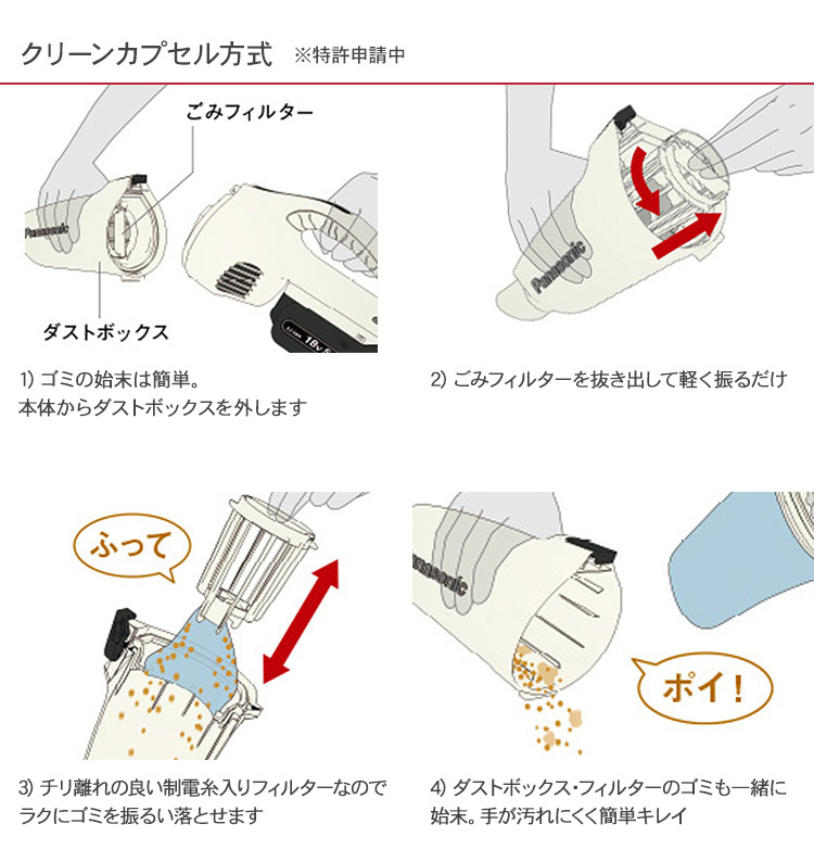 掃除機 コードレス 工事用 作業現場 ハイパワー 強力 充電式 Panasonic