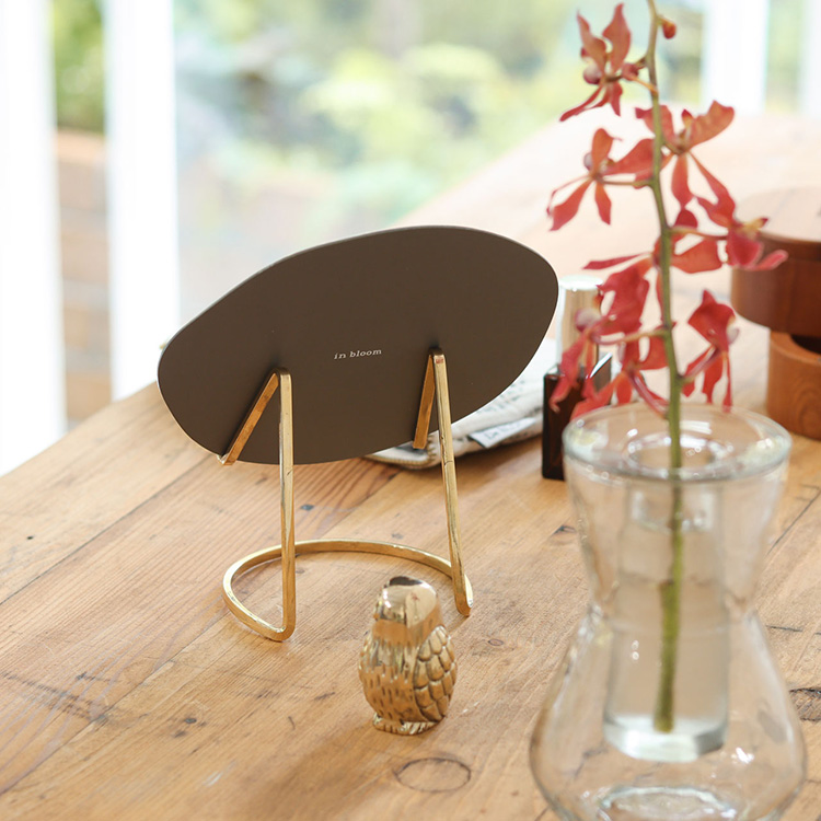 鏡 卓上けミラー 真鍮 スタンド アクリルミラー ブラススタンドミラー