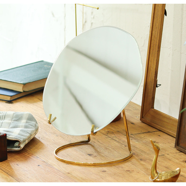 鏡 卓上ミラー 真鍮 スタンド アクリルミラー ブラススタンド