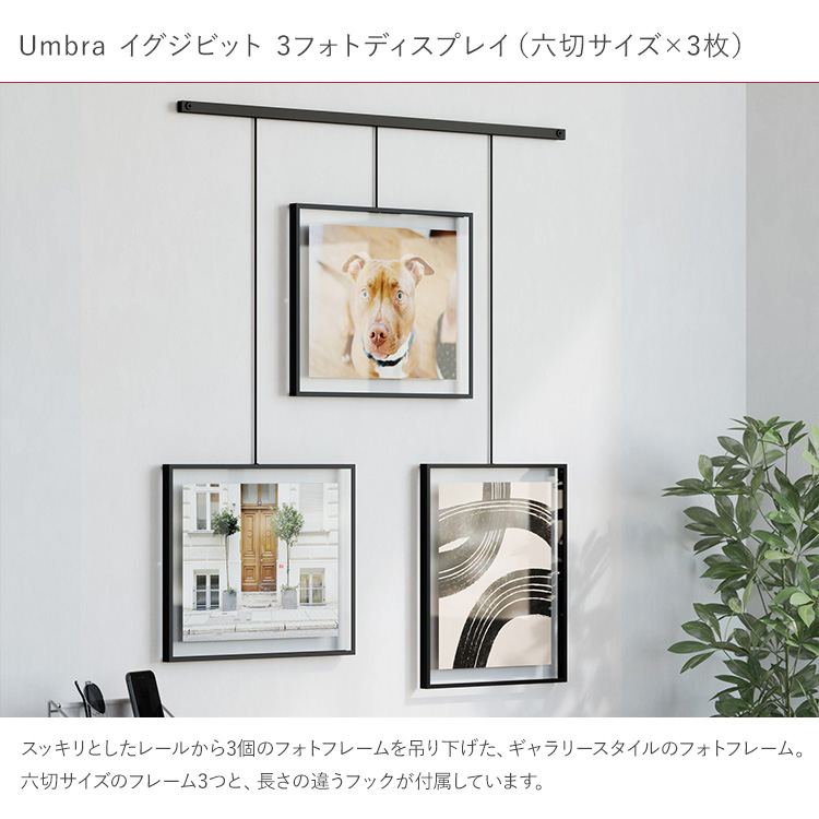 壁掛け 縦 横 複数 フォトフレーム Umbra アンブラ イグジビット 3