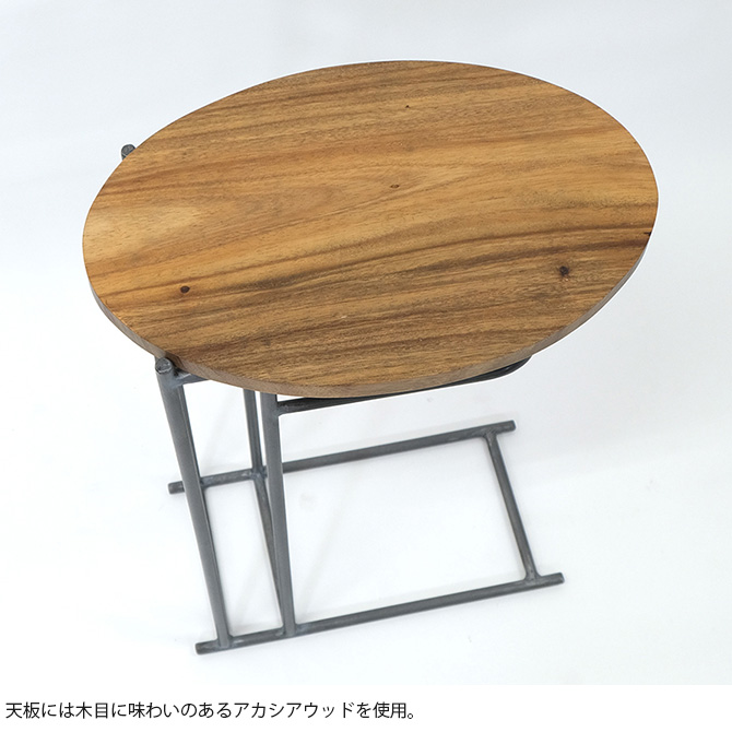 サイドテーブル 木製 アイアン おしゃれ オーバル shesay シセイ
