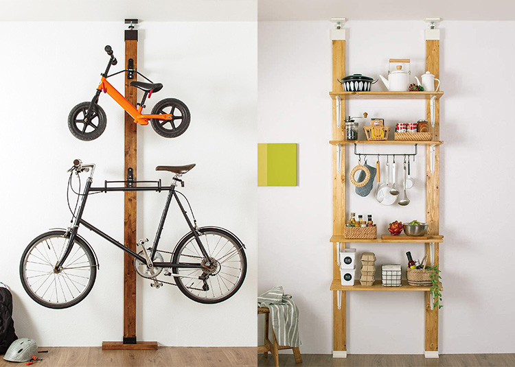 LABRICO ツーバイフォー SPF材 DIY 棚 壁 取り付け 自転車 ラック 壁面