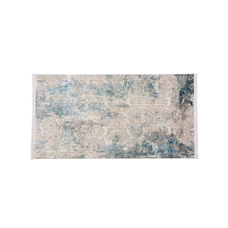 ラグ カーペット おしゃれ 柄 長方形 トルコ絨毯 ビスコース ラグジュアリー Ne WORKS フロアラグ ハーフ 80×150cm Biblos