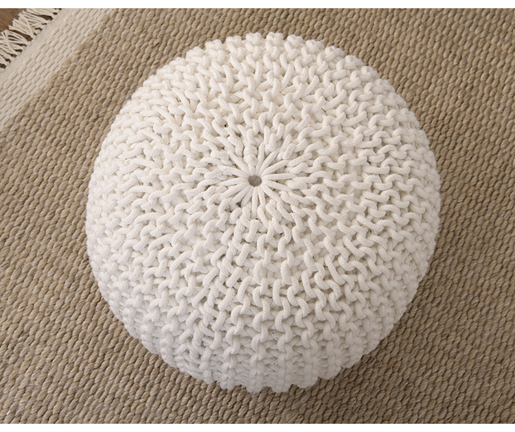 ビーズクッション オットマン 肘掛け サイドテーブル Ne WORKS Pouf プフ インド綿スツール L Φ55×30cm Amerie