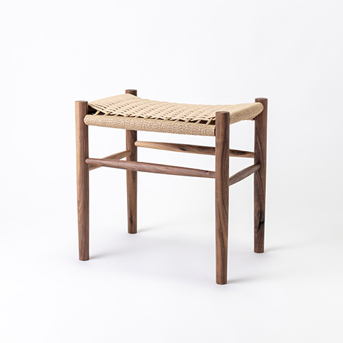 木製 スツール 角型 チェア 椅子 オットマン 天然木 北欧 家具 ペーパーコード スツール NORMAL (製作キット) ウォルナット 【ラッピング対応】｜beadsmania-shop｜02