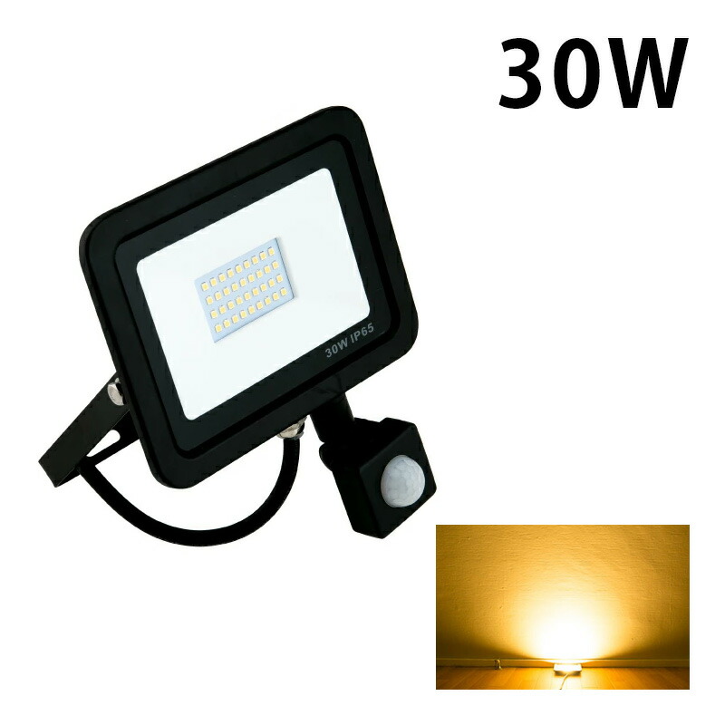 LED投光器 センサー 電球色 昼光色 黒 30W IP65 屋内 屋外 防塵 耐塵 防水 LES030 ビームテック | Beamtec | 01