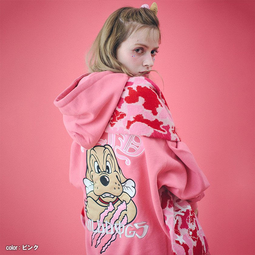 GALFY　ガルフィー 覚醒ビーストパ－カ－　 ピンク　中型犬　刺繍ロゴ　古着 GALFY ガルフィー メンズ レディース 覚醒ビーストパーカー