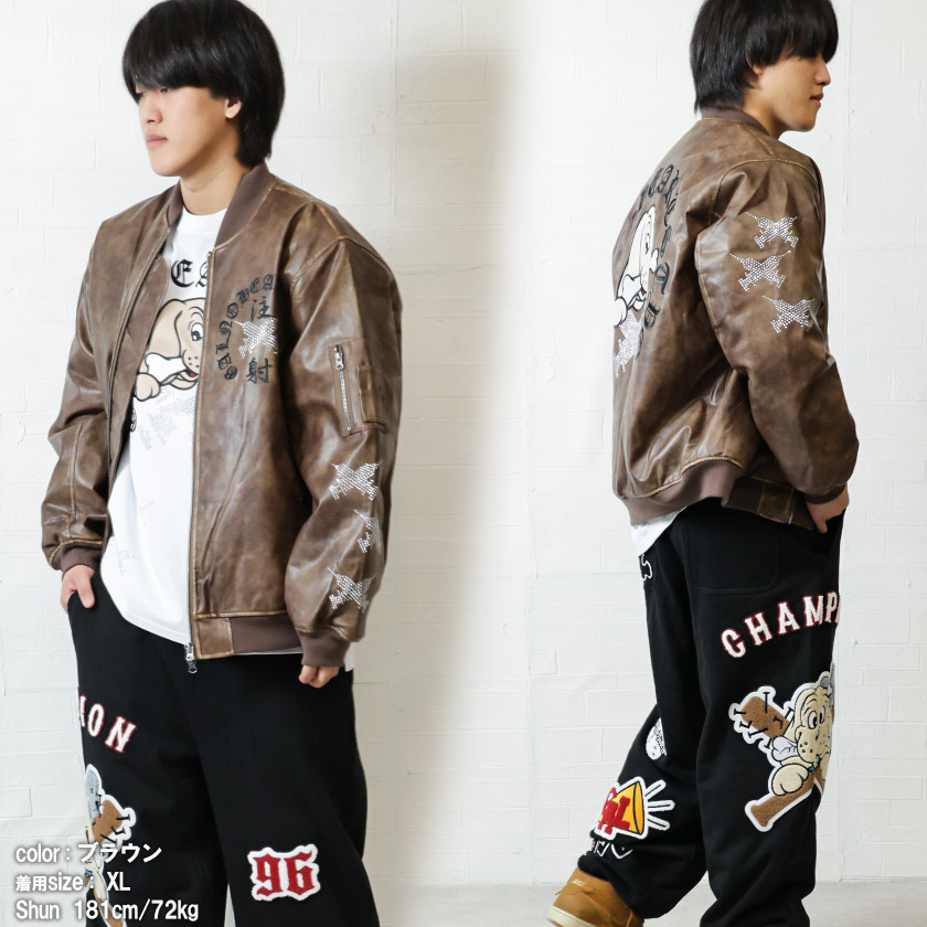 GALFY（ガルフィー） アウター メンズ ワイド MA-1 ユニセックス 刺繍