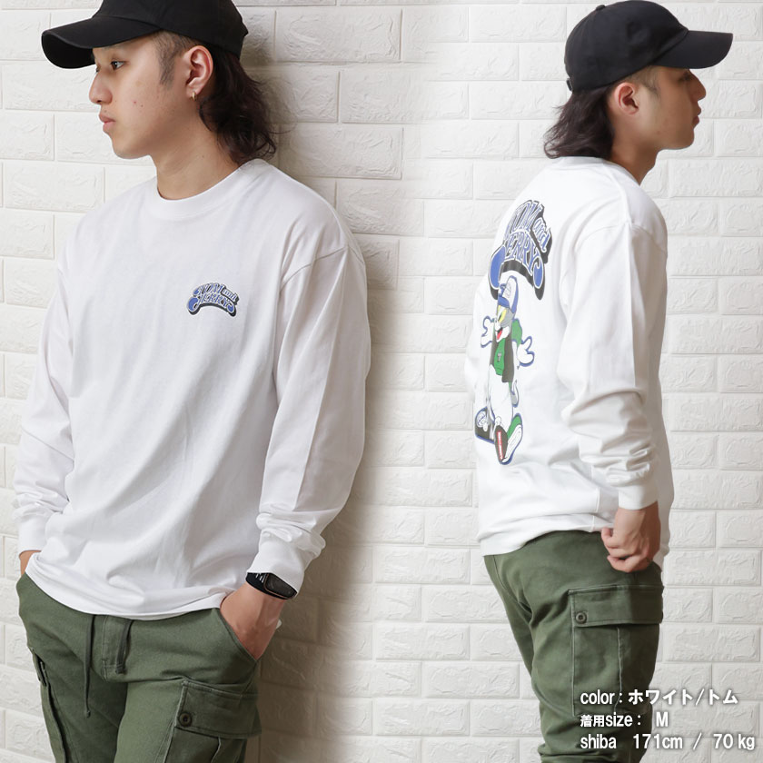 その他ブランド / EMBRYO/長袖Tシャツ/M/--/GRN/総柄/セカンドスキン SEQUENZ シークエンズ バックプリント トムとジェリー ロンT