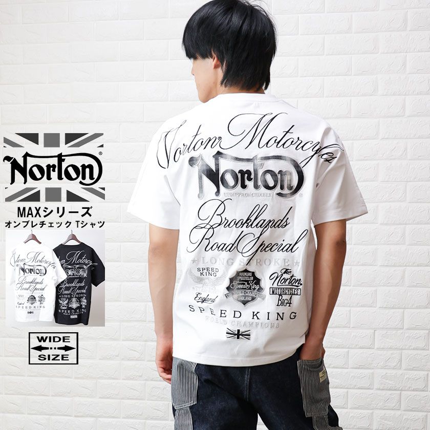 新品　L ノートン Norton メンズ 綿麻混合 6分袖シャツ 接触冷感　襟付 Norton ノートン オンブレチェック 6分袖 シャツ 刺繍 ノートン