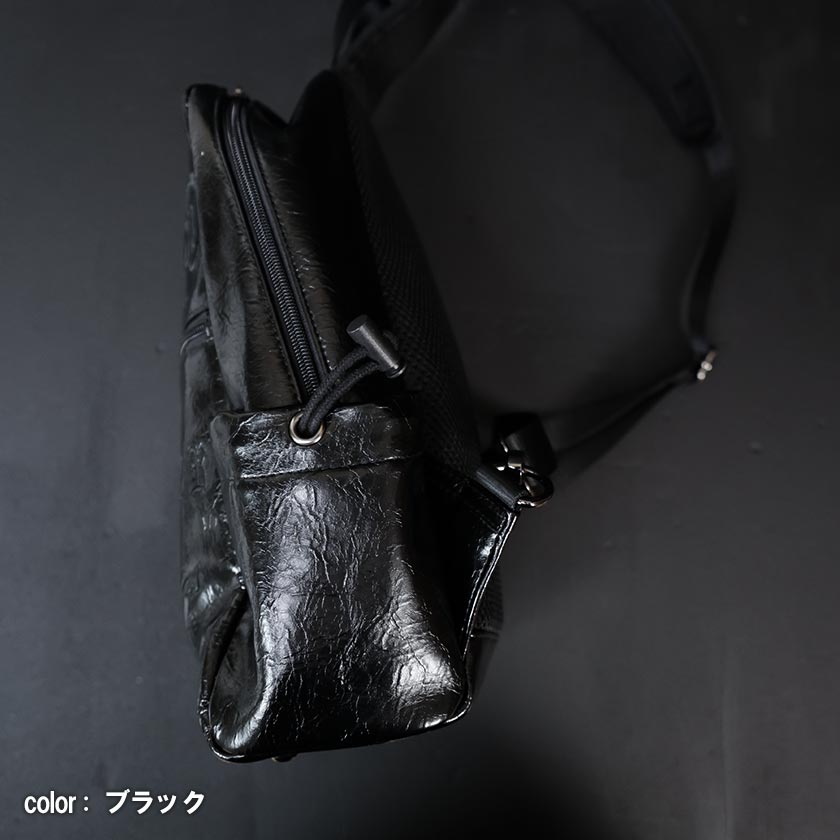 Norton ノートン BLACK ボディーバック 3D刺繍 バイカー カバン
