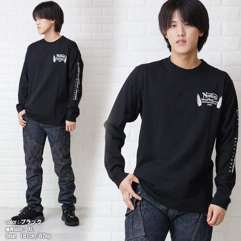 Norton ノートン ロンt ウイング 刺繍 Tシャツ トップス 長袖tシャツ