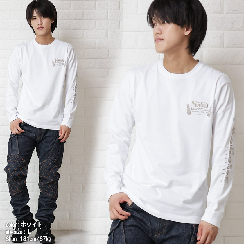 Norton ノートン ロンt ウイング 刺繍 Tシャツ トップス 長袖tシャツ