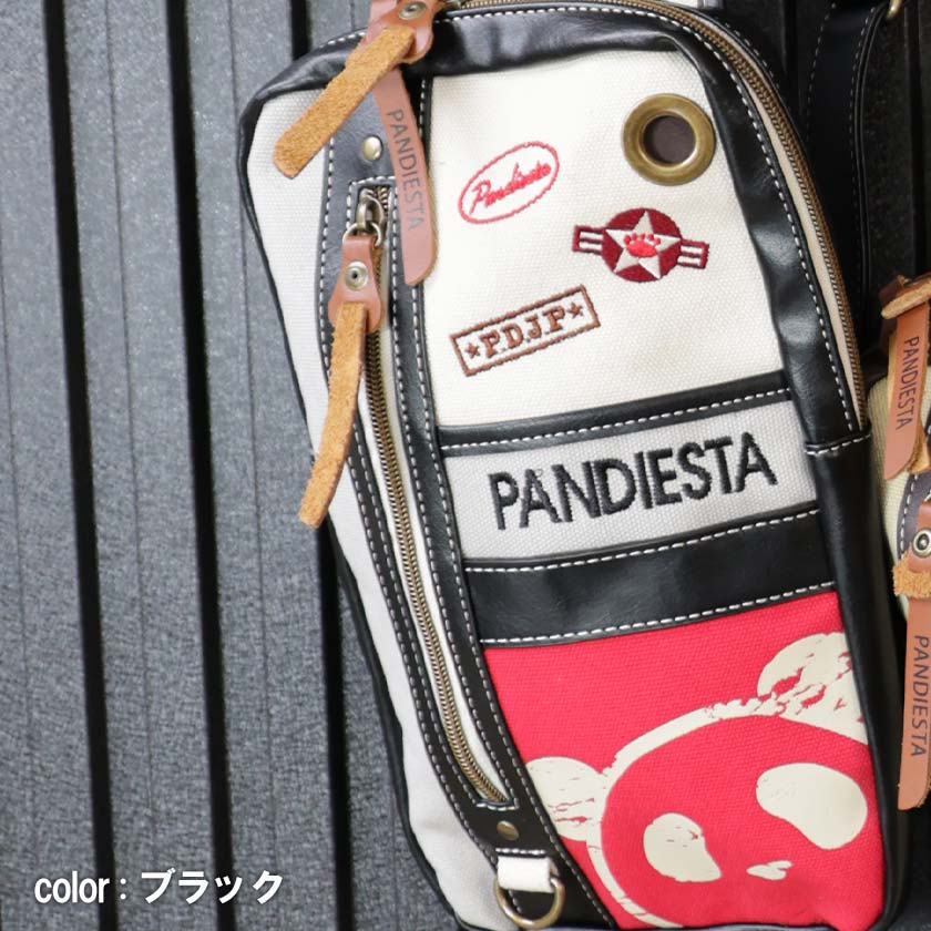 PANDIESTA JAPAN パンディエスタ ボディバッグ パンダ バック ロゴ スクエア ワンショルダー カバン 鞄 合皮 帆布  554150｜beans-webshop｜02