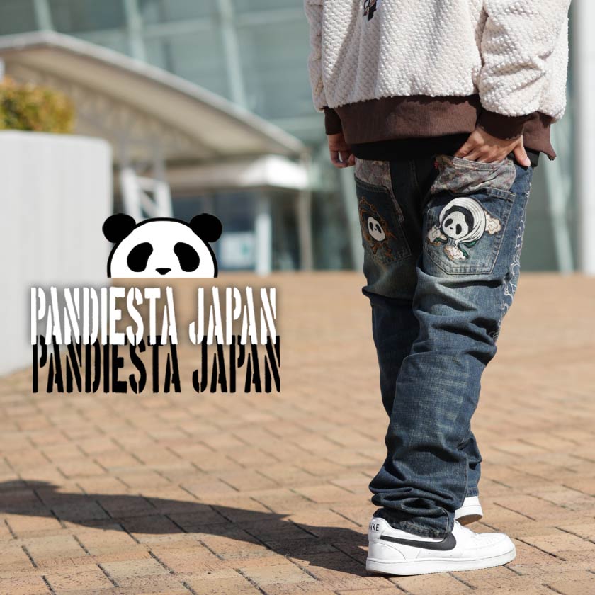 PANDIESTA JAPAN (パンディエスタ) 熊猫謹製 風神雷神 vor2 パンダ ジーンズ デニム パンツ リバイバル メンズ ブルー  インディゴ 30 32 34 36 38 40 592880 : 592880 : Beans webshop - 通販 - Yahoo!ショッピング