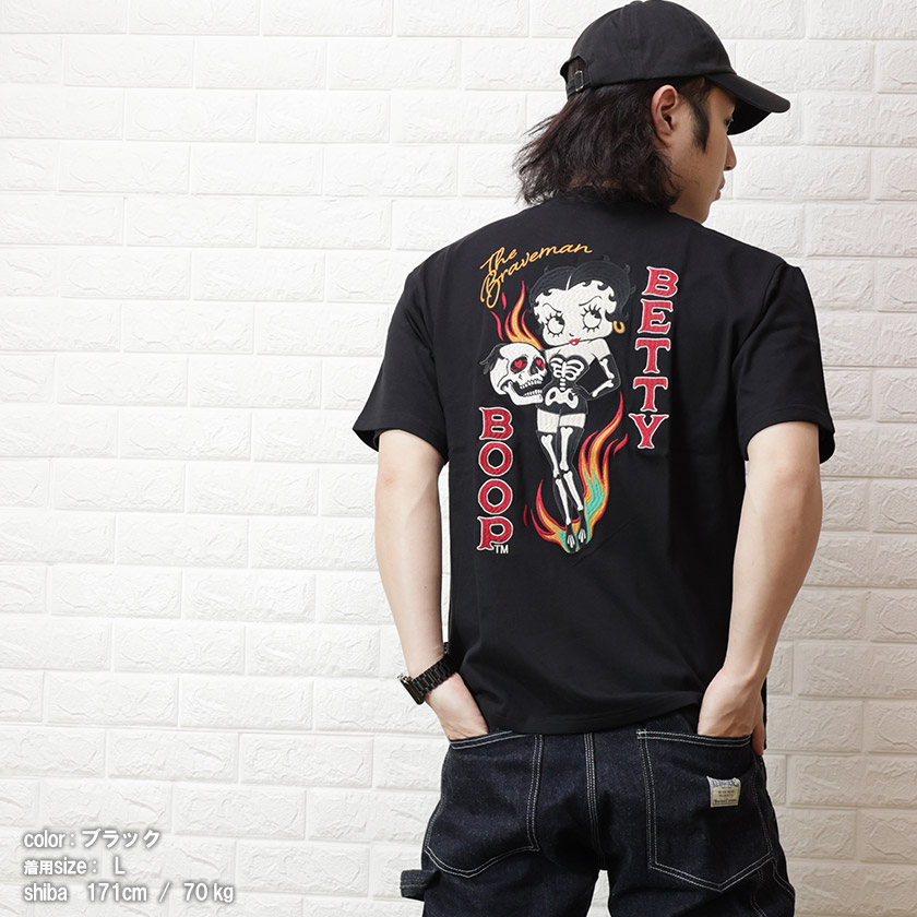 The BRAVE-MAN × BETTY BOOP (ブレイブマン ベティーブープ コラボ) ファイヤースカル 半袖 Tシャツ メンズ  bbb-2314 : bbb-2314 : Beans webshop - 通販 - Yahoo!ショッピング