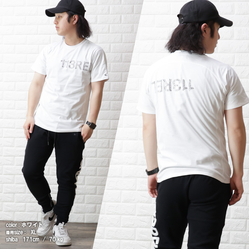 1PIU1UGUALE3 RELAX ラインストーンバックロゴTシャツ 半袖 1PIU1UGUALE3 RELAX - ラインストーンロゴ半袖Tシャツ | Tシャツ