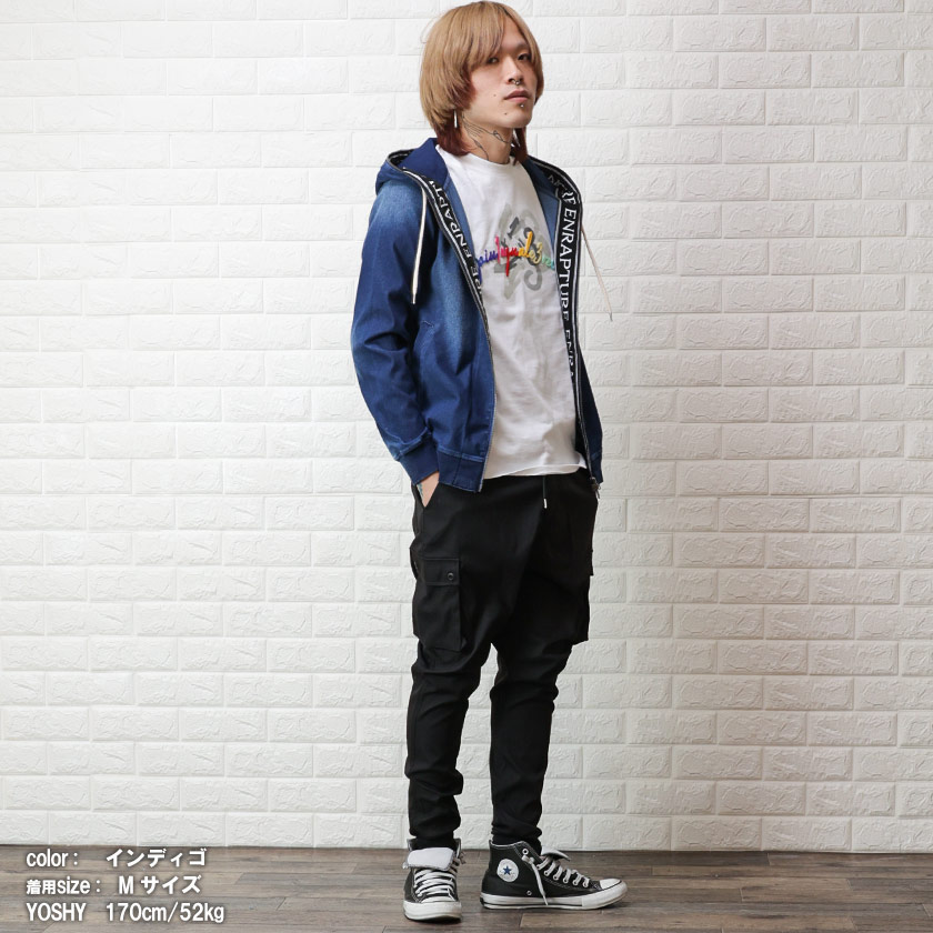 BAY CREST パーカー カット デニム メンズ ストレッチ BAY CREST パーカー カット デニム メンズ ストレッチ