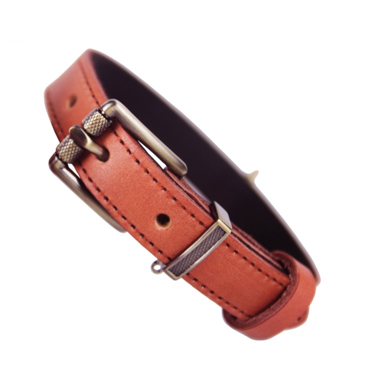 名入れ無料 犬用 本革首輪 厚手レザー 首回り調整可能 ベルトタイプ 小型犬 中型犬 大型犬対応 迷子札リング付き 牛革製 おしゃれカラー 5サイズ展開 丈夫 |  | 01