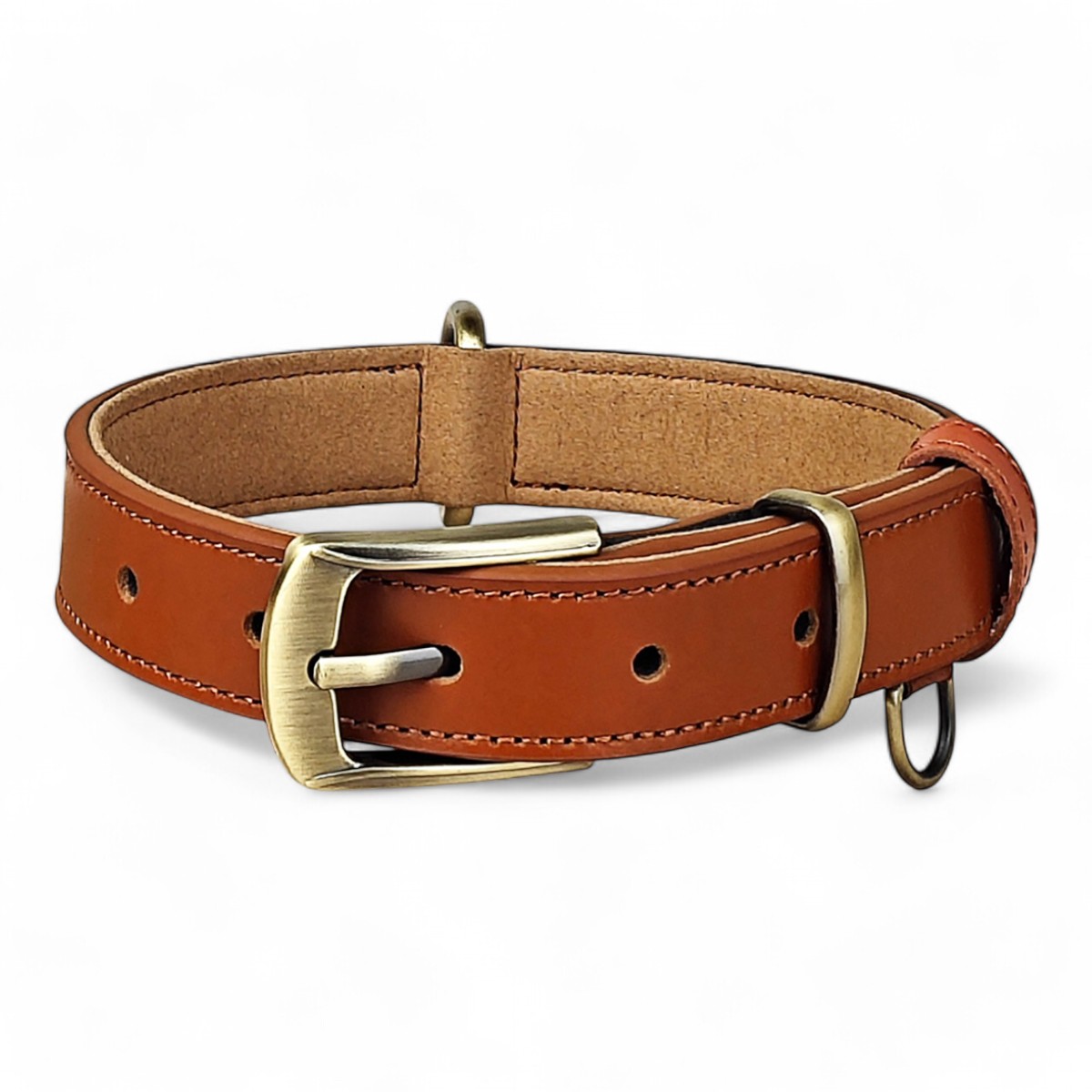 名入れ無料 本革 犬用首輪 XS〜XLサイズ対応 軽量設計で小型犬から大型