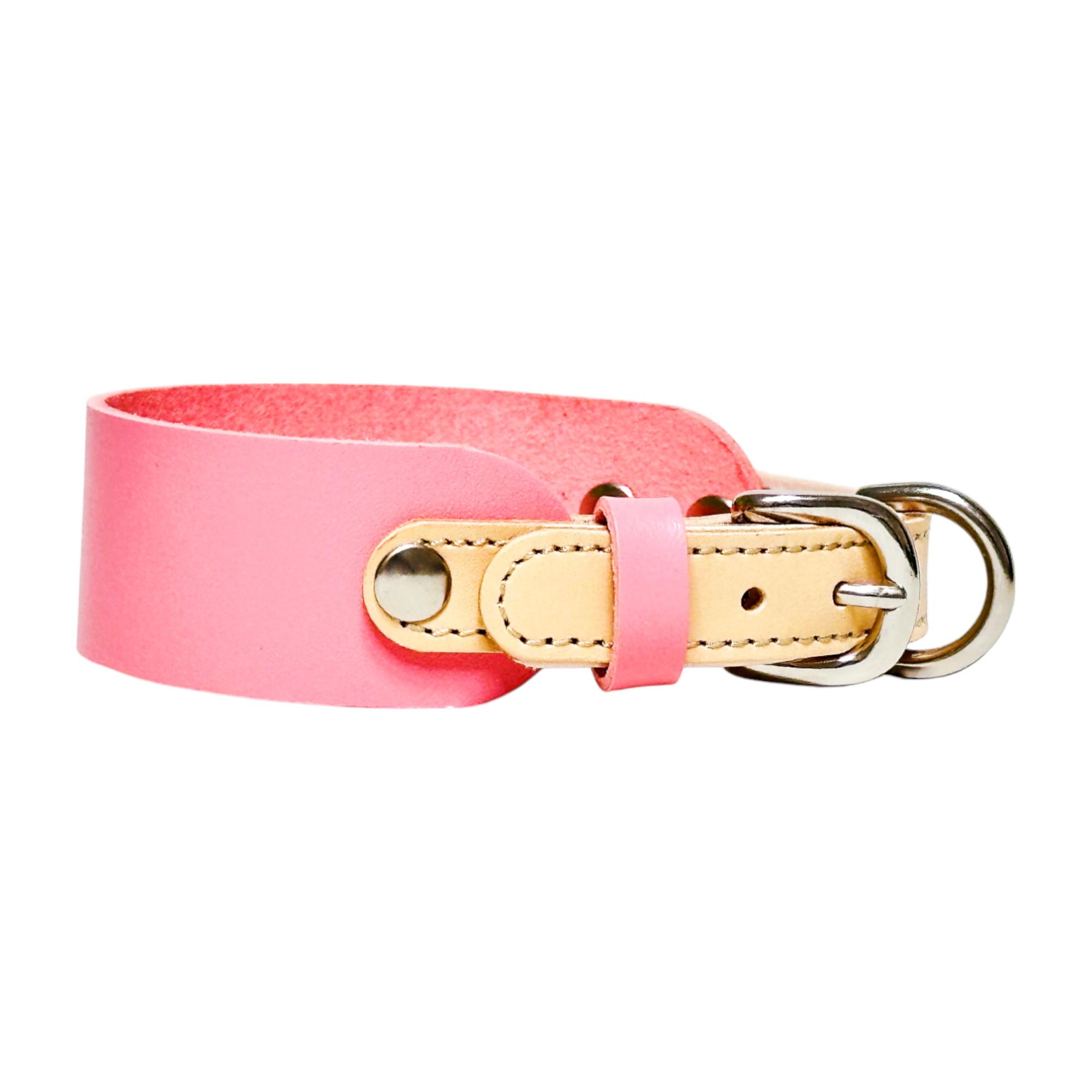 名入れ無料 犬用首輪 首に優しい 本革 日本製 幅広 首細い犬種 牛ヌメ