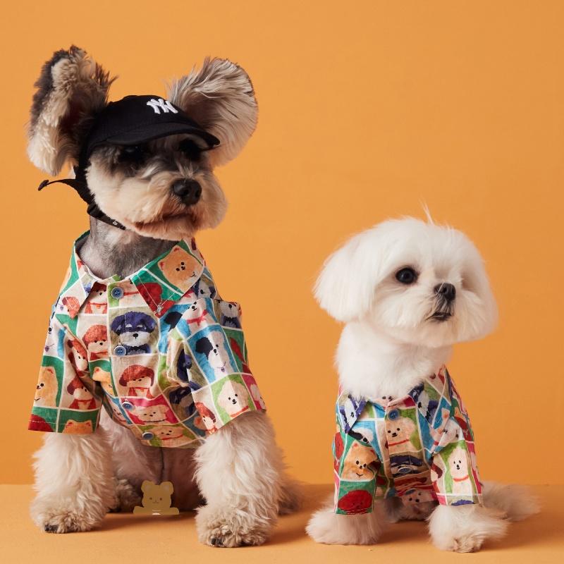 犬シャツ カラフル わんわん柄 シャツ ブランド 犬服 犬 服 犬の服
