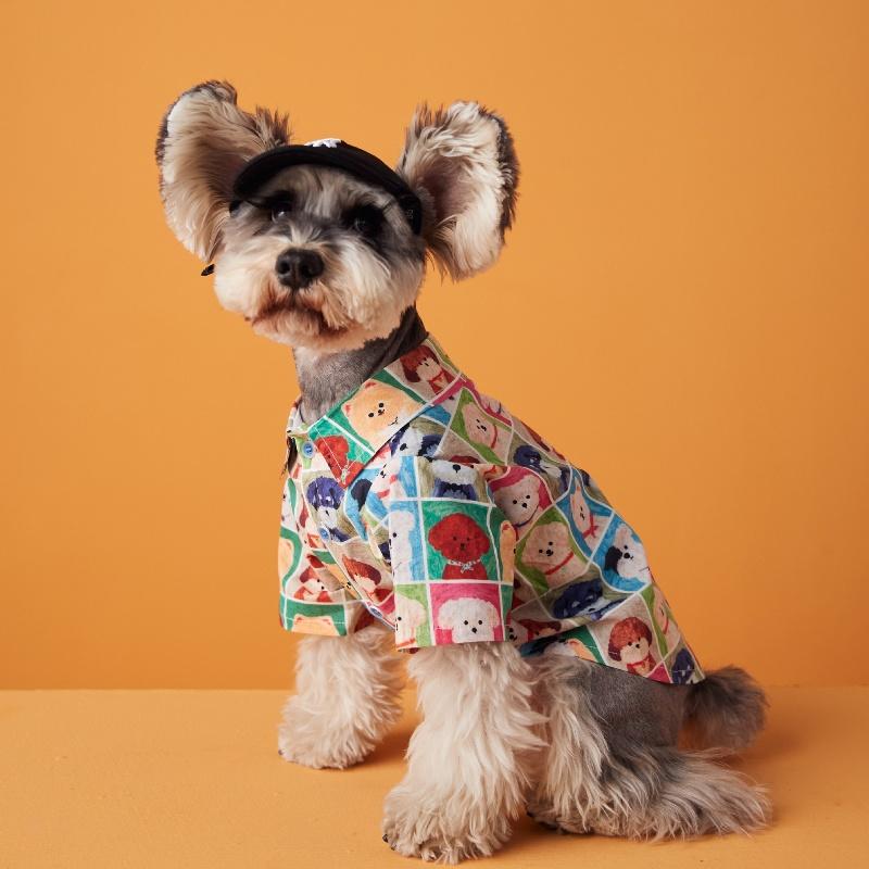 犬シャツ カラフル わんわん柄 シャツ ブランド 犬服 犬 服 犬の服