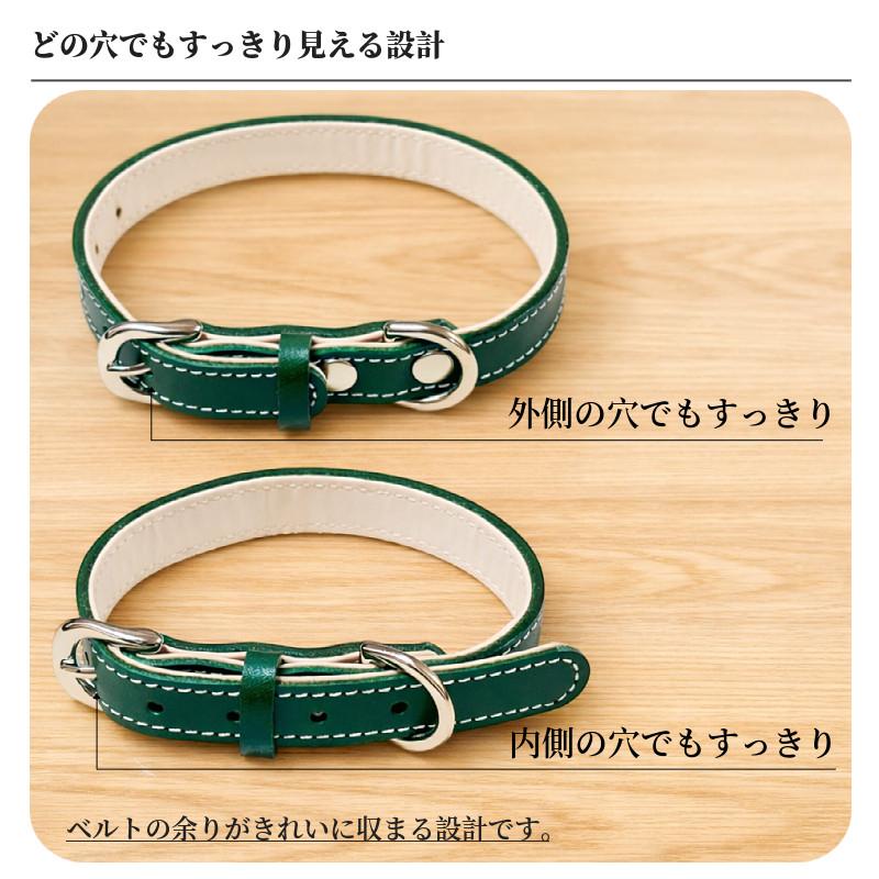 XXS XS XSワイド 犬 首輪 本革 日本製 名前入り 名入れ無料 刻印 牛革